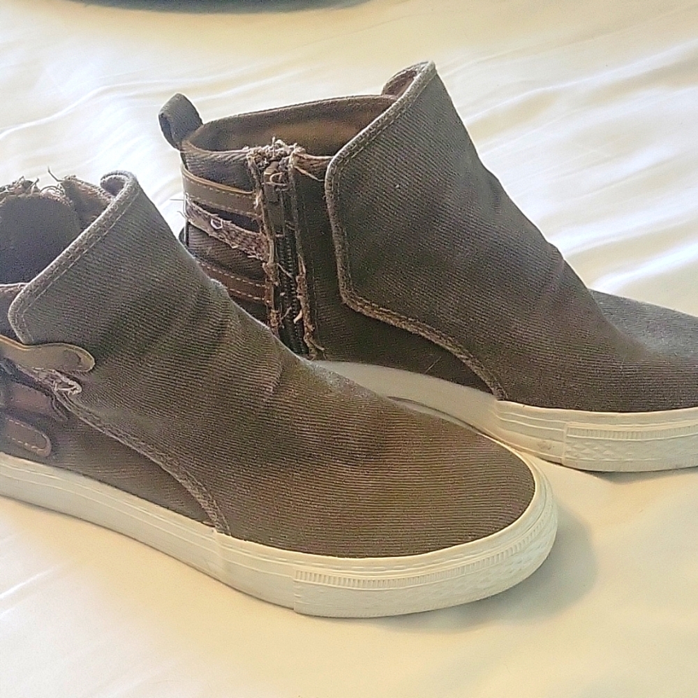 Women's Casual High-Top Sneakers - Brown